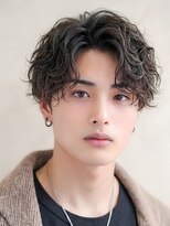 ブロッサム 東武練馬店(Blossom)&nbsp;好印象メンズパーマ/ナチュラルセンターパート×シャドウパーマ
