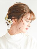 編み込みルーズヘアアレンジ♪結婚式や二次会・パーティの花嫁様