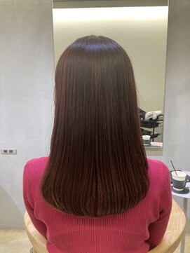 ベイル 登戸(Baill) 大人かわいいワンカール×ブリーチなしのピンクベージュカラー