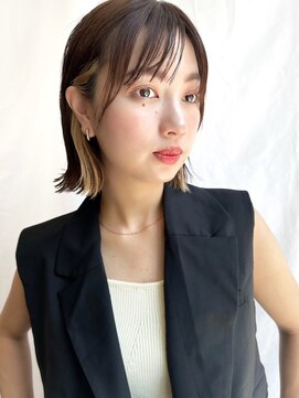 ケーツー心斎橋 クイーンズガーデン バイ ケーツー(K two QUEEN'S GARDEN by K two) 3分で巻けるパツっとボブ*インナーカラー*イヤリングカラー2