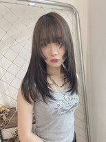イメチェン/レッドブラウン/フルバング/似合わせカット/原宿駅