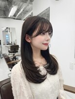 ハピネス 梅田茶屋町店(HAPPINESS)&nbsp;韓国ヘア/レイヤーロング/ブリーチなし/暗髪/グレージュ