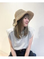 ゲリール ヘア プラス ケア(guerir hair+care) 【guerir hair + care】顔周りレイヤー×オリーブベージュ