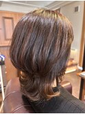 40代、50代、大人可愛いミディアムレイヤー×小顔カット
