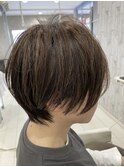 ハンサムショート/ショート/ハイライト/白髪ぼかし/野幌