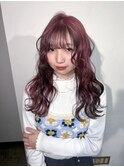 ピンクとブラウン ランダムセクションカラー ケアブリーチ