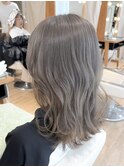 くびれヘアグレージュ透明感カラーブリーチハイライト【横浜】