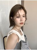 ボブ 顔まわりカット 色素薄めカラー