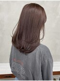 ピンクベージュ/ベージュ/ハイトーン/ダブルカラー/ケアブリーチ
