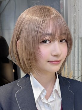 サンク 原宿 表参道(cinq) ダブルカラーハイトーンカラーヘーゼルベージュカラーグレージュ