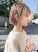 大人ガーリーダークアッシュ小顔ヘア似合わせカット
