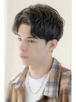 アンフィニー 銀座(ANFINI) 無造作ナチュラルパーマ前髪あげやすくメンズ男性銀座東京黒髪頭