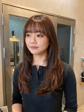 ラボヌールヘアーグレース 門前仲町店(La Bonheur hair grace) 【杉本】レイヤーカット/マロンベージュ/顔周りレイヤー
