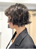 くびレイヤーボブルフネビージュ小顔ワンレンこなれミディ