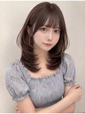 ハッシュカット/ミディアムレイヤー顔周りくびれヘアｐ戸田公園