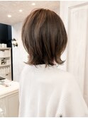 福山美容室人気キャアリーぱつんと切りっぱなし外ハネボブ