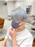 魅力倍増カールセミディシアーカラーダークアッシュショートヘア