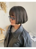 オリーブカラー　ボブ