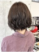 ＊ふわふわボブ大人女子可愛い前髪くるくるパーマボブ30代40代2