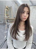 韓国ヘアーハッシュカットレイヤーカットグレージュブリーチ無し