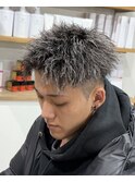 ツイスト短髪パーマ/メンズ/刈り上げ/眉毛/ツイスト