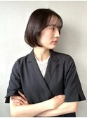 切りっぱなし小顔ボブ/丸みショートボブ/顔まわりレイヤー