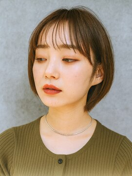 ファイン 滝川店(Fine) オリーブグレーの軽やかショート×ラウンドバング