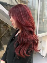 ノラギンザユー(NORA GINZA/U)&nbsp;暖色カラーレイヤーカットチェリーレッド赤ダブルカラー