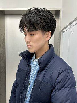 ビューナゴヤ 名駅(VIEW NAGOYA) メンズ/サーフカール/刈り上げセンターパート/波巻きツイスパ