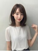 ナチュラルブラウン×外ハネくびれミディ
