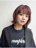 大人ミニボブ前髪あり切りっぱなしボブピンク丸顔K20260501