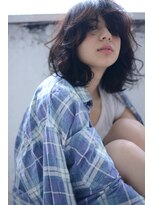 ミラバイグリーン(Mira by green)&nbsp;"透け感"black×グランジ Bob