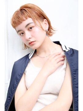 オーシャン(Ocean) [OCEAN Hair&Life藤原純] オン眉ショート×オレンジカラー☆