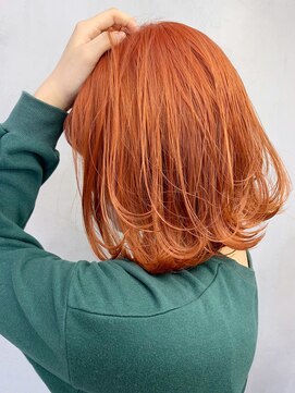 アルバム 新宿(ALBUM SHINJUKU) オレンジボブ_くびれミディイヤリングカラー_ba333561