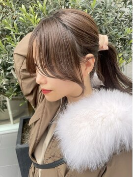 シーン(seen) 【韓国サイドバング×ラベンダーグレージュ】小顔カット　前髪