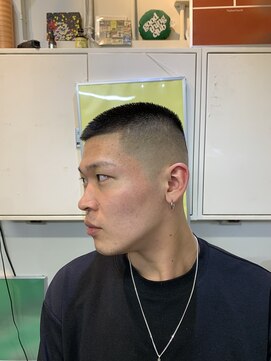 メリケンバーバーショップ フクオカ(MERICAN BARBERSHOP FUK) ハイライトマッシュパーマウルフアッシュブラック