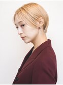 大人なベージュボブ/前髪なし