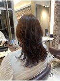 ロングウルフスタイル　篠崎　くびれヘア/アプリコットオレンジ