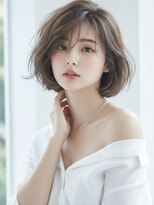 ヘアーメイクパウダー 天王寺寺田町店(Hair make powder)&nbsp;ナチュラルボブ前髪ありイメチェン20代30代40代50代ショートボブ