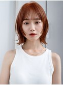 3ぱっつん前髪流し前髪鎖骨ミディアムボブ耳かけボブパーマ小顔