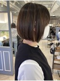 日本人に合う丸みボブ軽い質感で乾かしやすいヘアスタイル赤羽