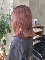 テトヘアー(teto hair) セミロング　ミディアム　ピンクベージュ　暖色