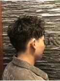 ツーブロック×アイロンパーマ　HIRO銀座/田町/メンズショート