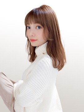 アウラ 近鉄八尾駅前店(Aura) ゆるめウェーブで作るセミマットセミディ　近鉄八尾　髪質改善