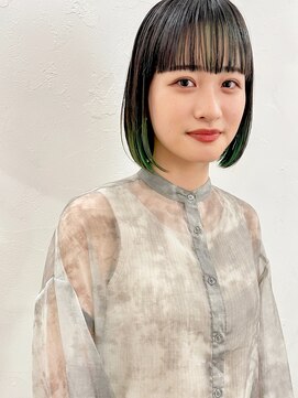 ベロニカ ヘアー(Beronica HAIR) ミニボブ×インナーカラーグリーン