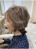 60代 白髪ぼかし ハイライト ハイトーン 白髪染め レイヤー