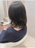 高円寺ミディアムゆるふわパーマくびれボブパーマグレージュ