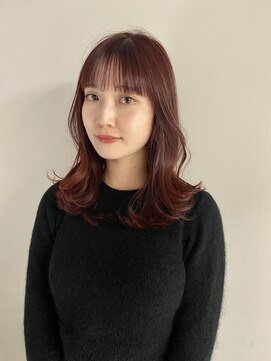 ハイ(HI) ボルドーカラー×ナチュラルレイヤー