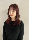 ボルドーカラー×ナチュラルレイヤー