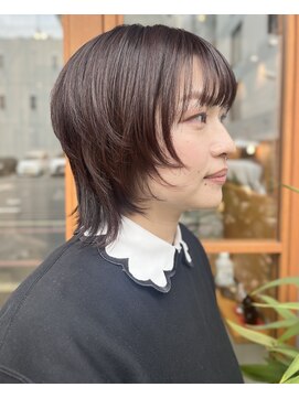 レリコ ニド(Relico-nid) 髪質改善大人可愛いワインレッドショートウルフクラゲヘアー